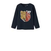 NAME IT MINI longsleeve NKMVUX met printopdruk Blauw Jongens Stretchka...