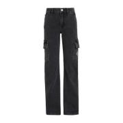 Calvin Klein high waist wide leg jeans MR STRAIGHT charcoal grey rgd G...