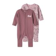 NAME IT BABY baby pyjama met all over print - set van 2 paars/mauve Me...