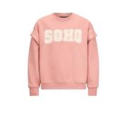 Retour Jeans sweater Abadou met tekst roze Beige Tekst - 122/128