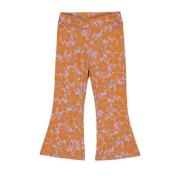 Quapi gebloemde regular fit broek MARIT oranje/lila Meisjes Katoen Blo...