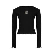 Raizzed longsleeve Rosie zwart Meisjes Stretchkatoen Ronde hals Effen ...