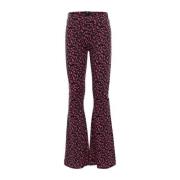 LOOXS 10sixteen flared broek met all over print roze/zwart Meisjes Str...