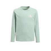 Calvin Klein longsleeve met logo mintgroen Jongens/Meisjes Katoen Rond...