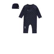 Noppies baby boxpak + muts donkerblauw Jongens Stretchkatoen Ronde hal...