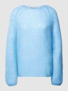 Gebreide pullover van mohairmix in effen design