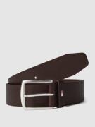 Leren riem met logo-applicatie