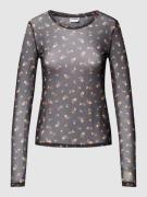 Shirt met lange mouwen en all-over motief, model 'JUDITH'