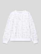 Sweatshirt met all-over labelmotief