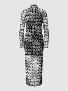 Midi-jurk met all-over motief, model 'Nortensis'