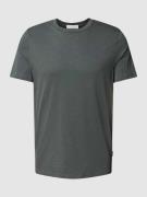 T-shirt in effen design, model 'JAAMEL STRUCTURE'