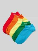Sokken met labelopschrift in een set van 5 paar, model 'Rainbow'