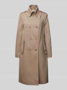 Lange jas met platte kraag, model 'HARLESTON'
