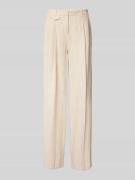 Stoffen broek met bandplooien, model 'Merja'