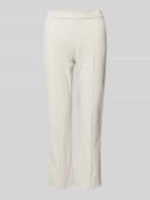Slim fit stoffen broek met vaste persplooien, model 'MACY'