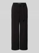 Regular fit stoffen broek met vaste persplooien, model 'AGATHA'