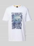 T-shirt met label- en motiefprint, model 'Te_Tucan'
