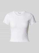T-shirt met golvende zoom, model 'EMMA'