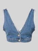 Jeansbralette met knoopsluiting, model 'REESE'