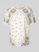 T-shirt met paisleymotief en ronde hals