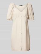 Midi-jurk van een mix van viscose en linnen, model 'MYMILO'