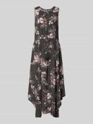 Midi-jurk van viscose met bloemenmotief