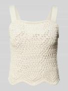 Top met broderie anglaise, model 'AIA'