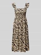Midi-jurk met smokdetails, model 'LUNA'