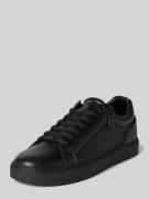 Leren sneakers met ritssluiting opzij