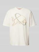 T-shirt met motiefprint, model 'Danirick' - HUGO X RB