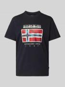 T-shirt met ronde hals, model 'BIG FLAG'