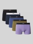 Boxershort met elastische band met label in een set van 5 stuks