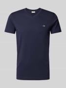 Regular fit T-shirt met labelstitching