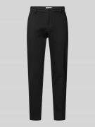 Tapered fit stoffen broek met ceintuurlussen, model 'AJEND'