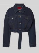 Jeansjack met strikceintuur, model 'Gedari'