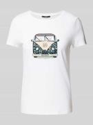 T-shirt met label- en motiefprint