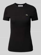 Slim fit T-shirt met labelpatch