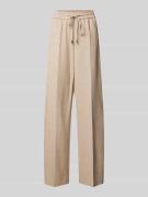 Wide leg stoffen broek met persplooien, model 'Tamaya'