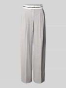 Wide leg stoffen broek met bandplooien