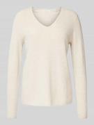 Gebreide pullover met afgeronde V-hals