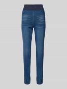 Slim fit jeans met brede elastische band, model 'SHANTAL'