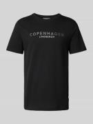 T-shirt met labelprint met statement, model 'EARN'