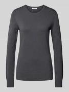 Regular fit gebreide pullover met ribboorden