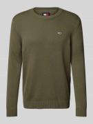 Slim fit gebreide pullover met logobadge