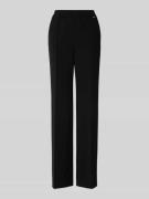 Straight leg stoffen broek met labelapplicatie