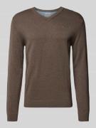 Regular fit gebreide pullover met V-hals