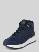 Leren sneakers met labelpatch, model 'WARM NUBUCK'