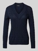 Gebreide pullover met ribboorden