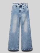 Wide leg jeans met labelpatch