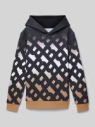 Hoodie met capuchon en elastische boorden